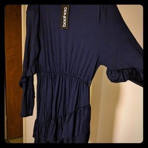 Navy ruffle dress